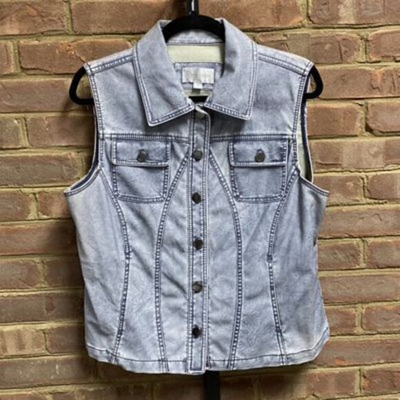 Erm London Grey Faux Leather Vest size Medium New - Picture 2 of 6
